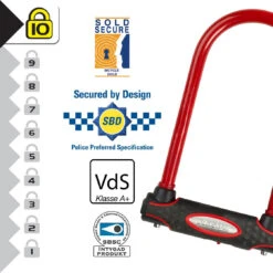 Master Lock BÜGELSCHLOß/8195COL MIT HALTER ROT 210MMX110X13MM ROT -Bike Essentials Verkäufe master lock buegelschloss 8195col mit halter rot 210mmx110x13mm rot3