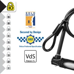 Master Lock Bügelschloss Mit Kabel 210x110x13mm Kabel 1200x10mm Inkl. Halter